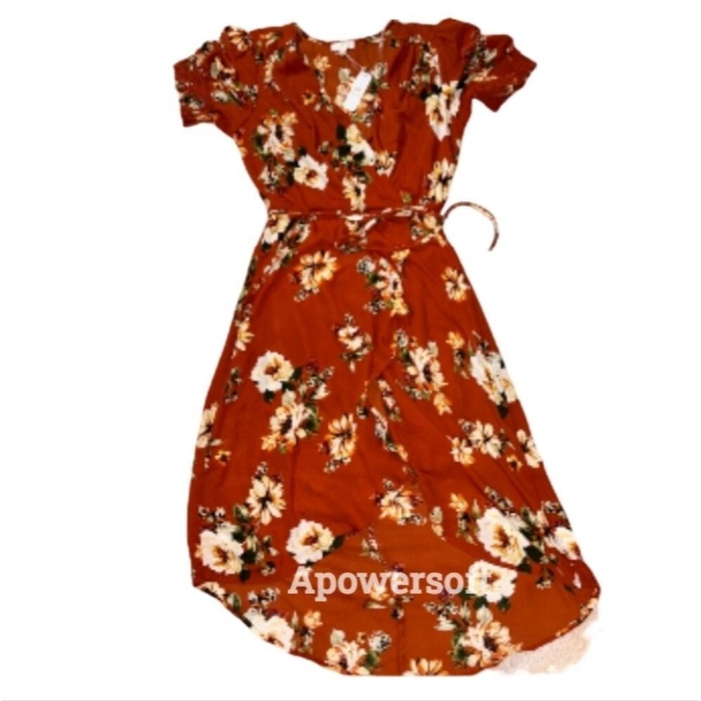 Floral Wrap Dress (0403)